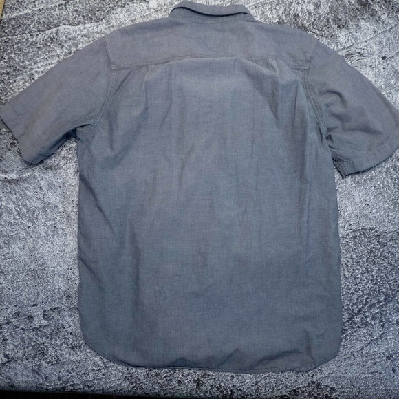 CARHARTT Mens Large Blue Button-up Short Sleeve Work Shirt Pocket workwear - Picture 11 of 11